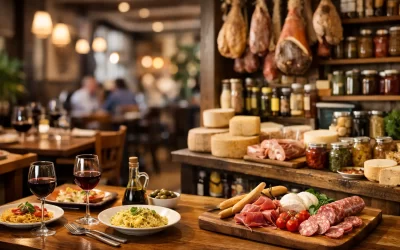 Restaurant met Italiaanse delicatessen winkel